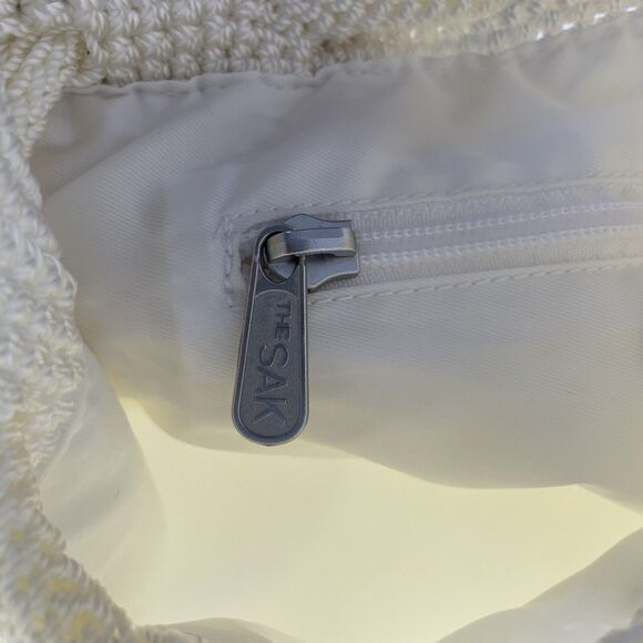 THE SAK Beige Crochet Knit Hobo strap Zip Pocket Purse Bag Handbag - Picture 6 of 7